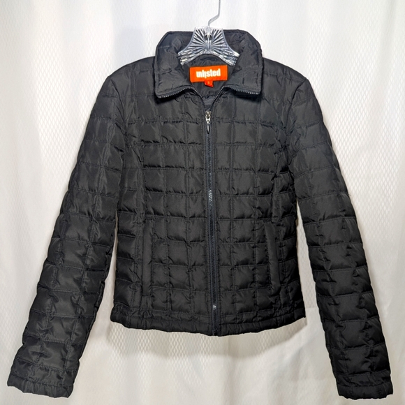 Unlisted Black Quilted Puffer Jacket with Collared Neckline - Picture 1 of 14